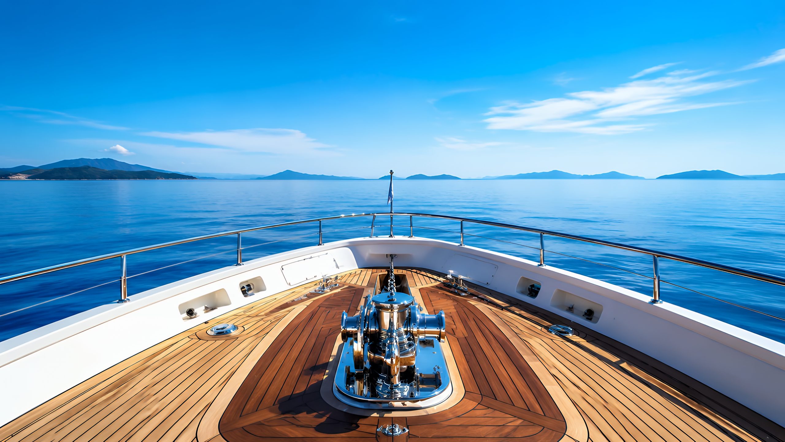 View from the deck of a luxury yacht at sea
